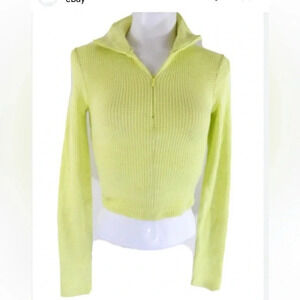 BDG thermal crop top size medium yellow long sleeve zipper Urban outfitter shirt